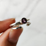 'Boho' Amethyst Ring, 925 Solid Sterling Silver Ring