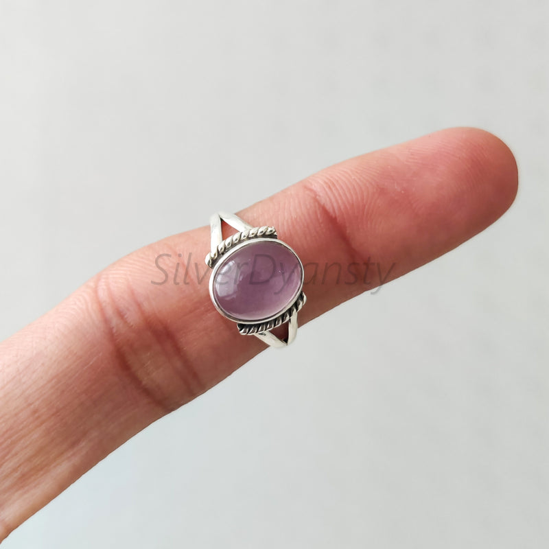 'Boho' Rose Quartz Ring 925 Solid Sterling Silver Ring