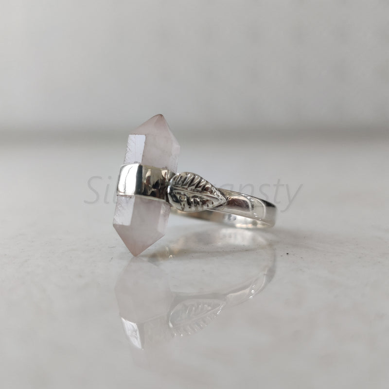 'Designer' Rose Quartz Ring 925 Solid Sterling Silver Ring