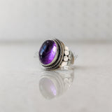 'Boho' Amethyst 925 Solid Sterling Silver Ring Oval