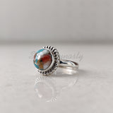 'Minimalist' Oyster Copper Turquoise 925 Solid Sterling Silver Ring