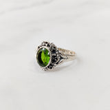 'Flower' Peridot 925 Solid Sterling Silver Ring