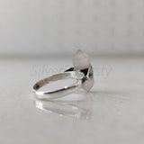 'Designer' Rose Quartz Ring 925 Solid Sterling Silver Ring