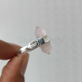 'Designer' Rose Quartz Ring 925 Solid Sterling Silver Ring