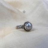'Boho' Pearl 925 Solid Sterling Silver Ring