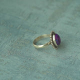 'Statement' Purple Copper Turquoise 925 Solid Sterling Silver Ring