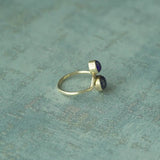 'Double Stone' Lapis Lazuli 925 Solid Sterling Silver Ring