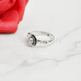 'Gorgeous' Silver Flower Band,925 Solid Sterling Silver Ring,