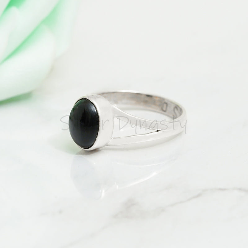 'BIA' Black Onyx 925 Solid Sterling Silver Ring