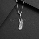 Silver Pendant, Feather Pendant, 925 Solid Sterling Silver Pendant