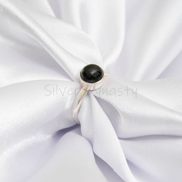 'BIA' Black Onyx 925 Solid Sterling Silver Ring