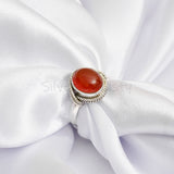 'Fortuna' Carnelian 925 Solid Sterling Silver Ring