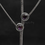 'Modern' Amethyst 925 Solid Sterling Silver Studs