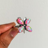 Butterfly Dichroic Glass 925 Solid Sterling Silver Ring