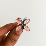 Butterfly Dichroic Glass 925 Solid Sterling Silver Ring