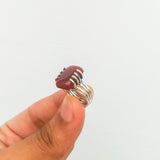 'Modern' Carnelian 925 Solid Sterling Silver Ring