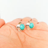 'Flower' Turquoise 925 Solid Sterling Silver Studs