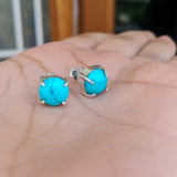 'Minimalist' Turquoise 925 Solid Sterling Silver Studs