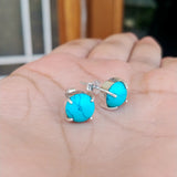 'Minimalist' Turquoise 925 Solid Sterling Silver Studs