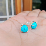 'Minimalist' Turquoise 925 Solid Sterling Silver Studs