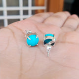 'Minimalist' Turquoise 925 Solid Sterling Silver Studs