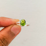 'Minimalist' Peridot 925 Solid Sterling Silver Ring