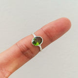 'Minimalist' Peridot 925 Solid Sterling Silver Ring