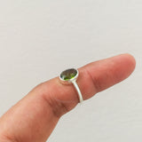 'Minimalist' Peridot 925 Solid Sterling Silver Ring