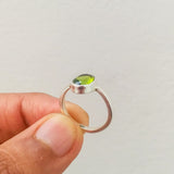 'Minimalist' Peridot 925 Solid Sterling Silver Ring