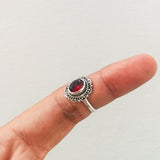 'BIA' Garnet 925 Solid Sterling Silver Ring