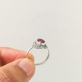 'BIA' Garnet 925 Solid Sterling Silver Ring