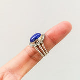 'Boho' Lapis Lazuli 925 Solid Sterling Silver Ring