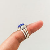 'Boho' Lapis Lazuli 925 Solid Sterling Silver Ring