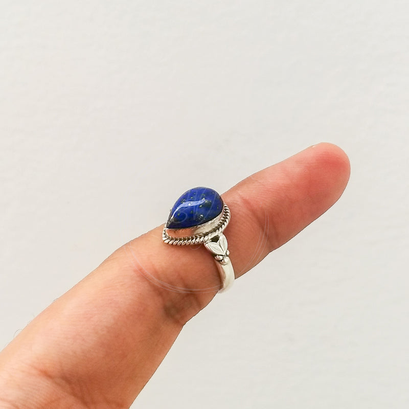 'Bohmin' Lapis Lazuli 925 Solid Sterling Silver Ring