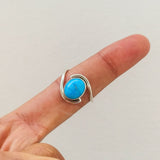 'Modern' Turquoise 925 Solid Sterling Silver Ring