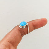 'Modern' Turquoise 925 Solid Sterling Silver Ring