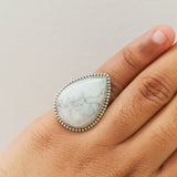 'BIA' Howlite 925 Solid Sterling Silver Ring