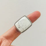 'HEBE' Howlite 925 Solid Sterling Silver Ring