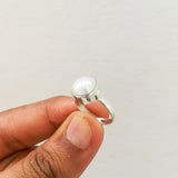 'Minimalist' Pearl 925 Solid Sterling Silver Ring