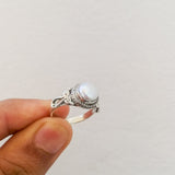 'Boho' Pearl 925 Solid Sterling Silver Ring