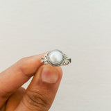 'Boho' Pearl 925 Solid Sterling Silver Ring