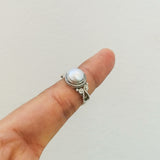 'Boho' Pearl 925 Solid Sterling Silver Ring