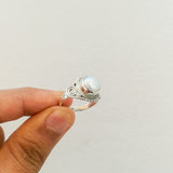 'Fortuna' Pearl 925 Solid Sterling Silver Ring