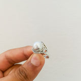 'Fortuna' Pearl 925 Solid Sterling Silver Ring