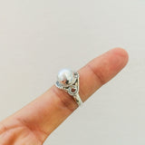 'Fortuna' Pearl 925 Solid Sterling Silver Ring