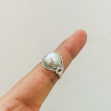 'Fortuna' Pearl 925 Solid Sterling Silver Ring