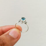 'Minimalist' Blue Topaz 925 Solid Sterling Silver Ring