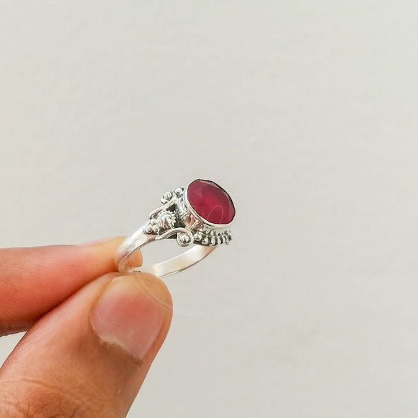 'Bohmin' Ruby 925 Solid Sterling Silver Ring