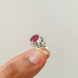 'Bohmin' Ruby 925 Solid Sterling Silver Ring