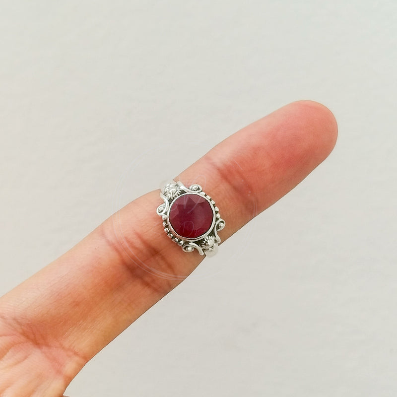 'Bohmin' Ruby 925 Solid Sterling Silver Ring